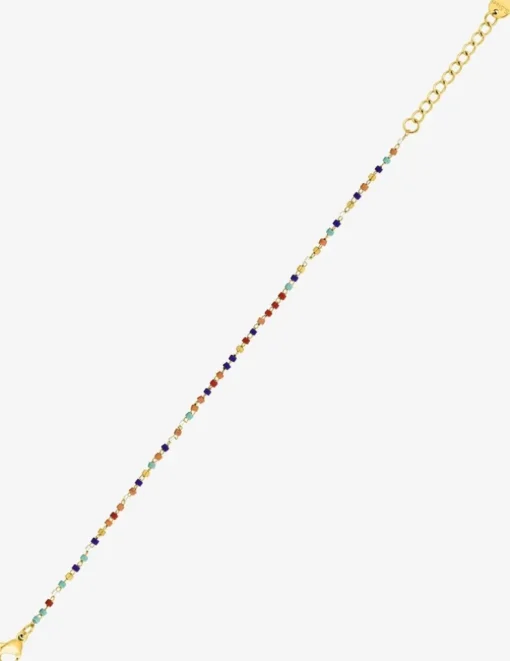 Bracelet cristaux multicolores acier doré SO OR