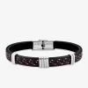 Bracelet cuir synthétique, acier et fils nylon SO OR