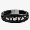 Bracelet cuir synthétique et breloques acier SO OR