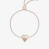 Bracelet cœur acier rose, nacre et cristaux synthétiques SO OR