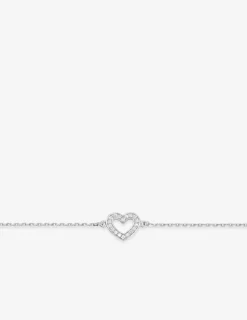 Bracelet cœur argent 925‰ rhodié et oxydes de zirconium SO OR