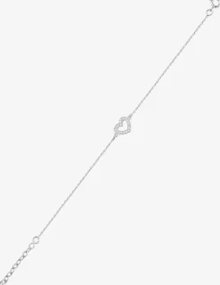 Bracelet cœur argent 925‰ rhodié et oxydes de zirconium SO OR
