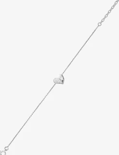 Bracelet cœur argent 925‰ rhodié et oxydes de zirconium SO OR