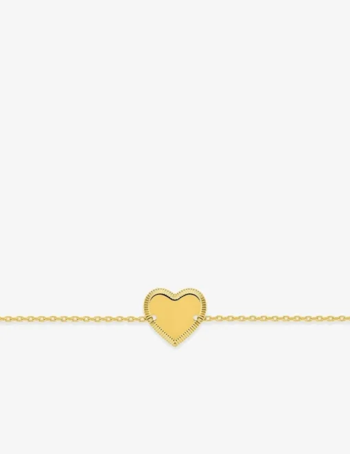 Bracelet cœur liseré fantaisie argent 925‰ rhodié SO OR