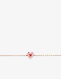 Bracelet cœur léopard plaqué or rose et laque SO OR
