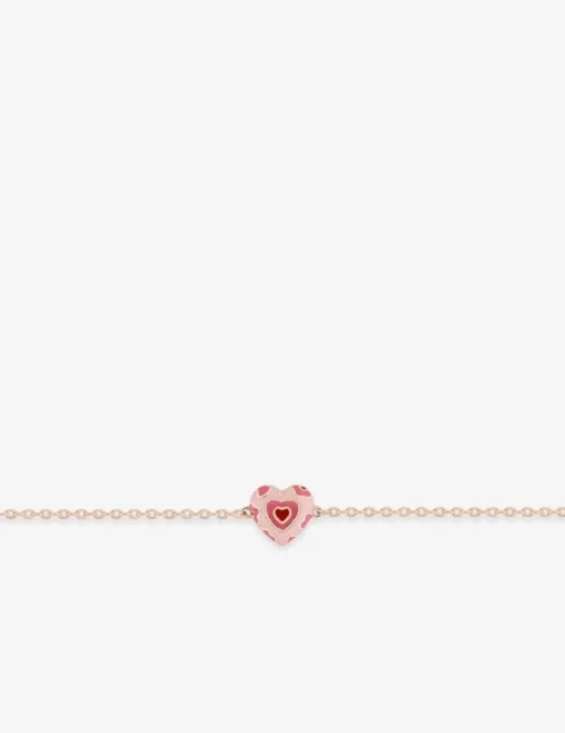 Bracelet cœur léopard plaqué or rose et laque SO OR