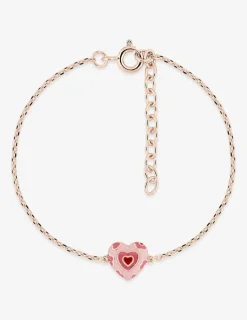 Bracelet cœur léopard plaqué or rose et laque SO OR