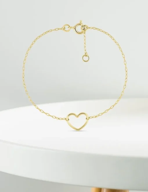 Bracelet cœur or jaune 375‰ SO OR