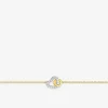 Bracelet cœur rhodium avec oxydes de zirconium et cœur plaqué or entrelacés SO OR