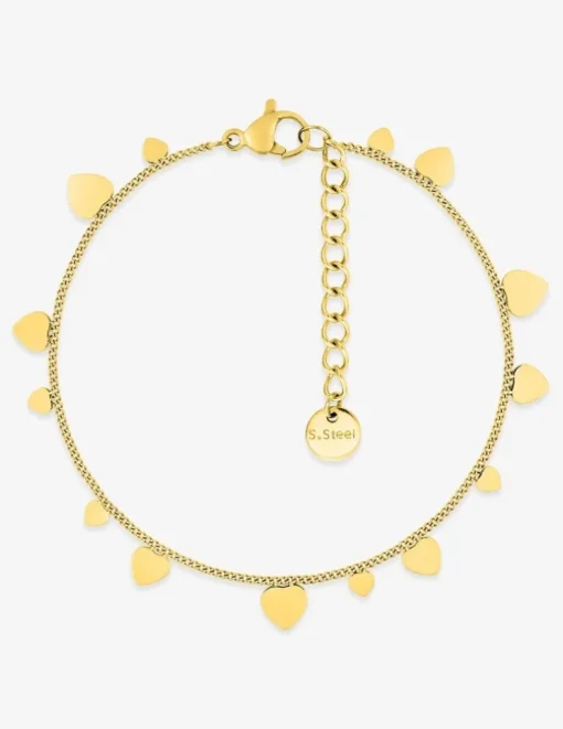 Bracelet cœurs acier doré SO OR