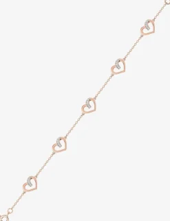 Bracelet cœurs bicolores plaqué or rose, rhodium et oxydes de zirconium SO OR