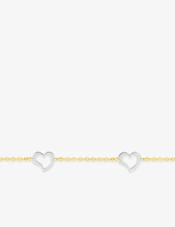 Bracelet cœurs or 750‰ bicolore SO OR