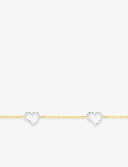 Bracelet cœurs or 750‰ bicolore SO OR