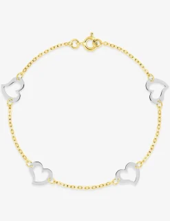 Bracelet cœurs or 750‰ bicolore SO OR
