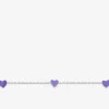 Bracelet cœurs violets argent 925‰ rhodié et laque SO OR