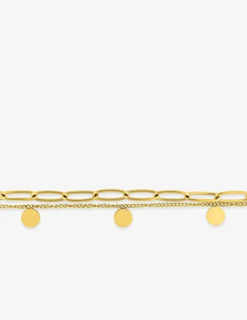 Bracelet deux rangs en acier doré SO OR