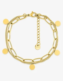 Bracelet deux rangs en acier doré SO OR