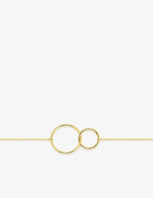 Bracelet double cercle or jaune 375 ‰ SO OR