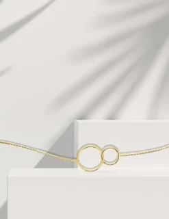 Bracelet double cercle or jaune 375 ‰ SO OR