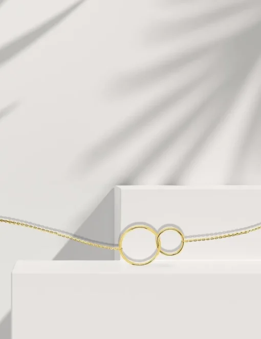 Bracelet double cercle or jaune 375 ‰ SO OR