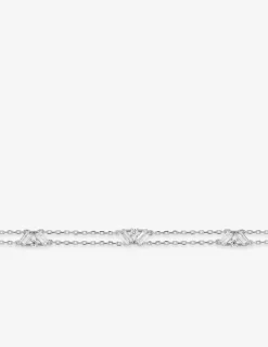 Bracelet double chaîne argent 925‰ rhodié et motifs rectangulaires oxydes de zirconium SO OR