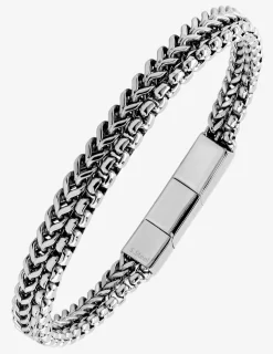 Bracelet double chaînes en acier SO OR