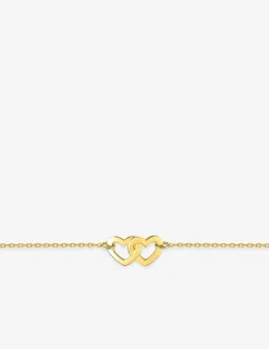 Bracelet double cœur plaqué or SO OR