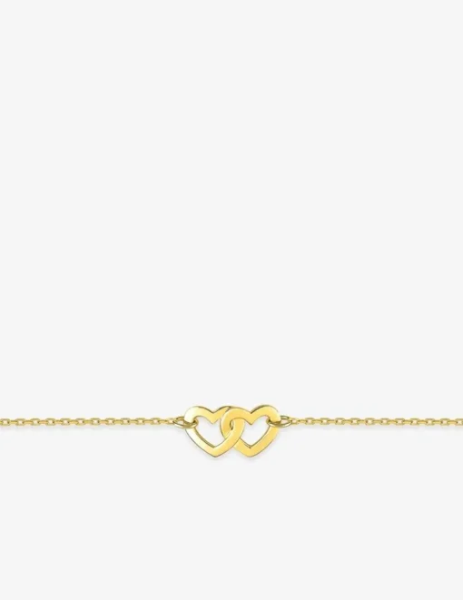 Bracelet double cœur plaqué or SO OR