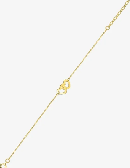 Bracelet double cœur plaqué or SO OR