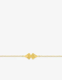 Bracelet double feuille or jaune 750‰ SO OR