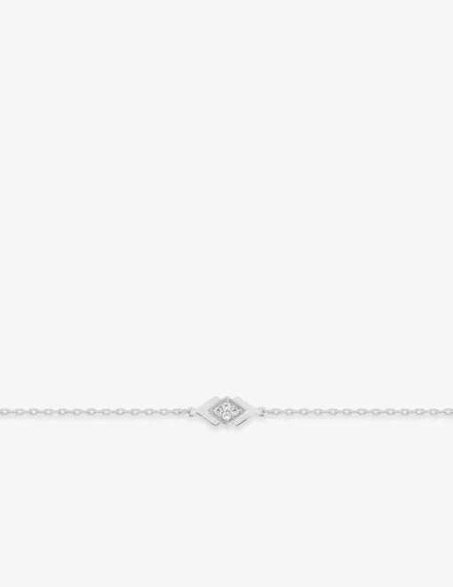 Bracelet double losange argent 925‰ rhodié et oxydes de zirconium SO OR