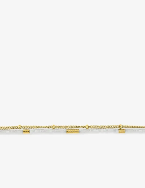 Bracelet double rang acier doré et cristal synthétique blanc SO OR