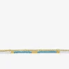 Bracelet double rang acier doré et cristaux synthétiques bleus SO OR