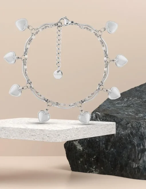 Bracelet double rangs en acier SO OR
