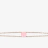 Bracelet double rangs or rose 750 ‰ calcedoine rose SO OR