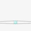Bracelet double rangs or blanc 750 ‰ calcedoine bleue SO OR