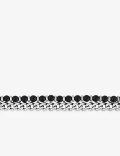 Bracelet en acier avec agates noires SO OR
