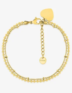 Bracelet en acier doré, breloque cœur SO OR