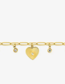 Bracelet en acier doré cristal blanc SO OR
