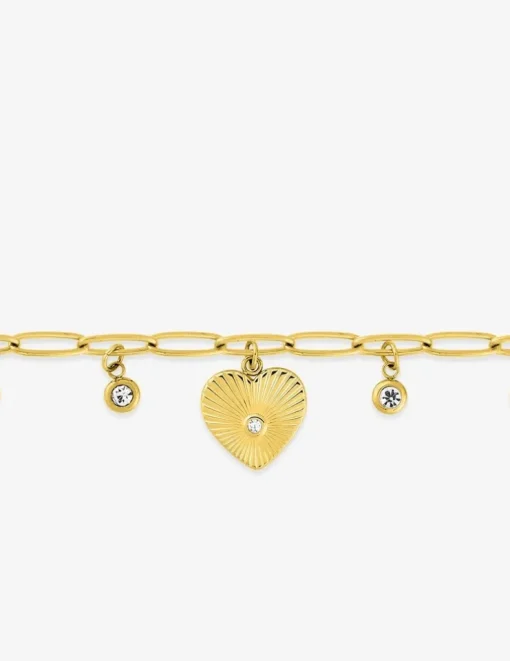 Bracelet en acier doré cristal blanc SO OR