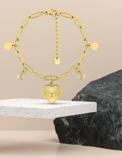 Bracelet en acier doré cristal blanc SO OR
