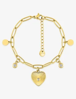 Bracelet en acier doré cristal blanc SO OR