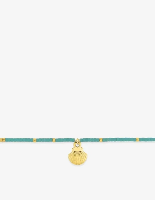 Bracelet en acier doré, cristal turquoise synthétique SO OR