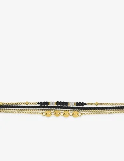 Bracelet en acier doré, cristaux synthétiques et nylon SO OR