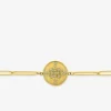 Bracelet en acier doré et cristal blanc 20 cm SO OR