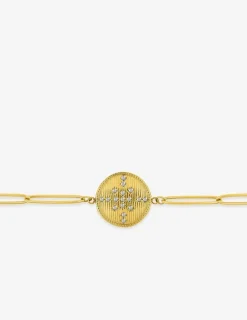 Bracelet en acier doré et cristal blanc 20 cm SO OR
