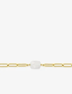 Bracelet en acier doré et pierre de lune SO OR