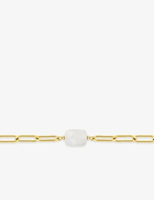 Bracelet en acier doré et pierre de lune SO OR