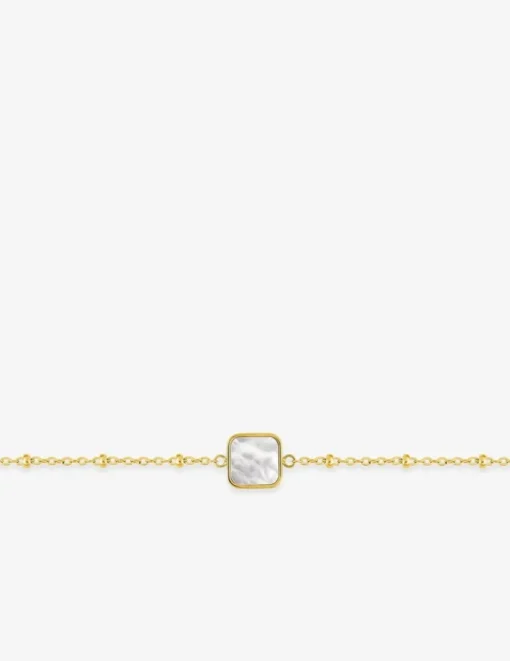 Bracelet en acier doré et nacre blanc SO OR