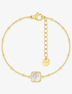 Bracelet en acier doré et nacre blanc SO OR